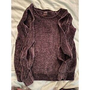 Calia Carrie Underwood Pullover Chunky Open Sleeves S Small Burgundy Wine Color